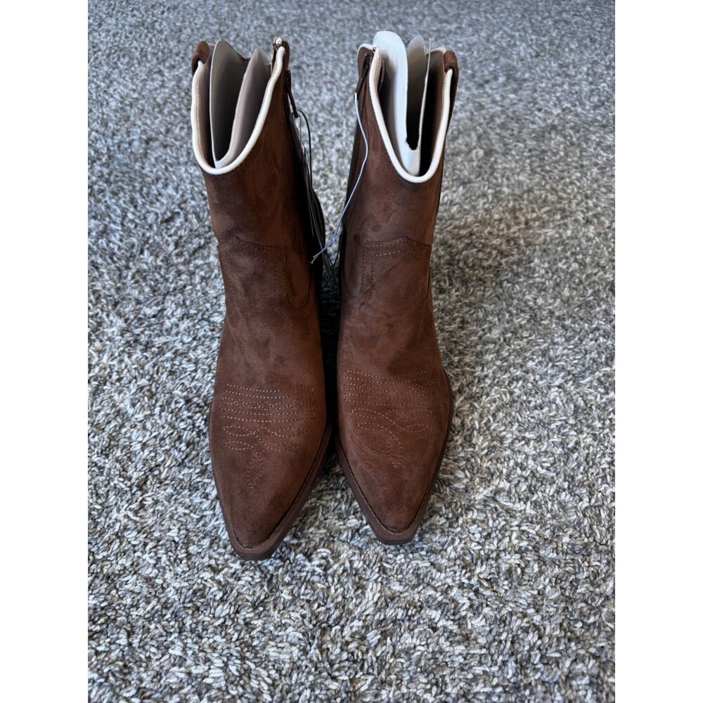 Universal Thread Frannie Cowboy Boots Women’s 8.5 Cognac Western NWT Memory Foam